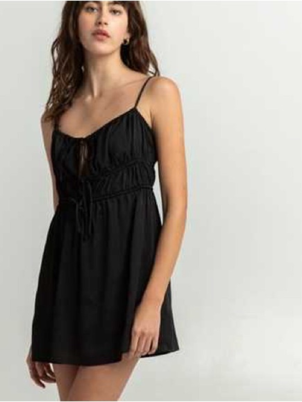 FP Intimately Free People Black Meant To Be Ruched Mini Dress Women